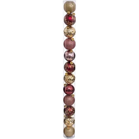 Ornamenti natalizi new orleans, confezione da 12 in plastica riciclata d6cm - Feeric lights & christmas
