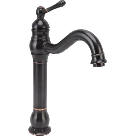 Robinet de style rétro européen en laiton, facile à contrôler, à poignée unique, avec flexible d'eau chaude et froide. (1/5)