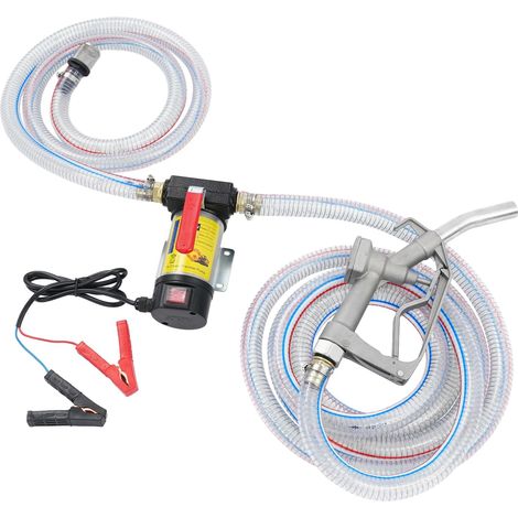 Oil Diesel Transfer Pump 12V 175W Oil Machine for Diesel Vehicle 45L/Min Flow Rate Fuel Transfer Pump with Filter, Hoses & Manual Oil Gun for Agricultural Machinery, Marine Vessels & Motorhomes