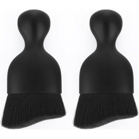(Type B) Brosse de nettoyage intérieur anti-rayures, lot de 2, poils souples, brosse de nettoyage intérieur de voiture, brosse de nettoyage de détail de voiture, brosse de nettoyage de voiture (marron (1/5)