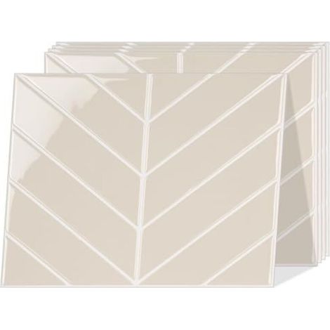 Carreaux adhésifs, épaisseur 2,5 mm, motif chevron, étanches, pour cuisine et salle de bain, 32 x 25 cm, lot de 5. (1/5)
