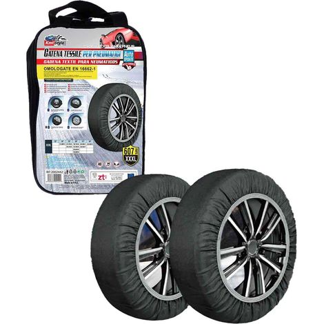 Calze Da Neve per Auto Omologate EN 16662-1-2020 Colore Nero Misura XXXL Catena Tessile Per Pneumatici (1/2)