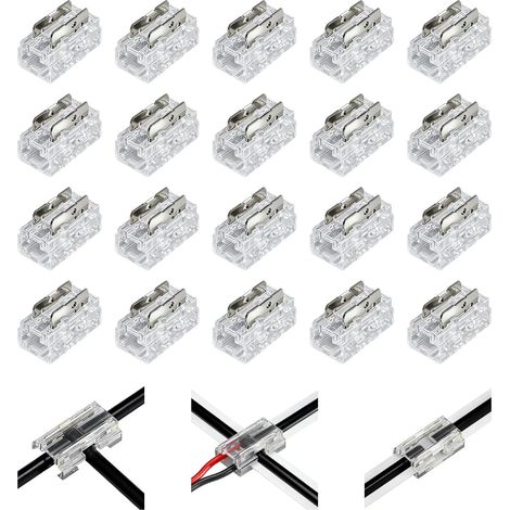 8MM Connecteurs LED 8 en 1 Sans Soudure, 20 Pièces Universels pour Bande LED COB, 8 Types L T Droit Rapide Installation, Accessoires Éclairage Bande LED Intérieur Extérieur Décoration (1/5)