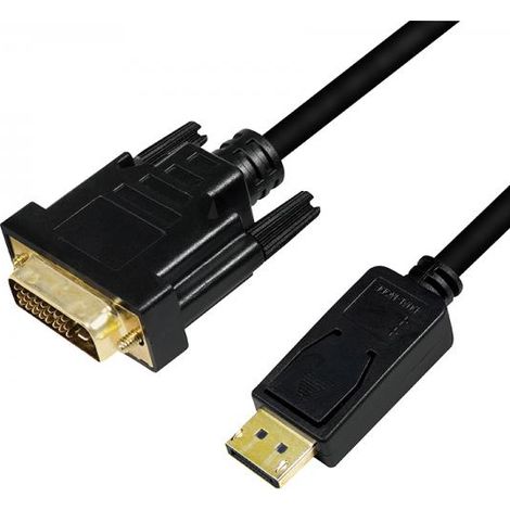 Cavo da DisplayPort a DVI da 2 m LogiLink DP/M-DVI/M Full HD 1080p placcato oro (1/3)