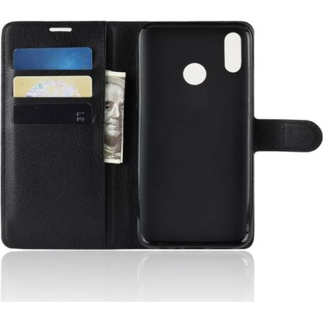 Housse étui Coque Pour HUAWEI P Smart 2019 Noir Portefeuille PU Cuir Flip Case Cover (1/5)