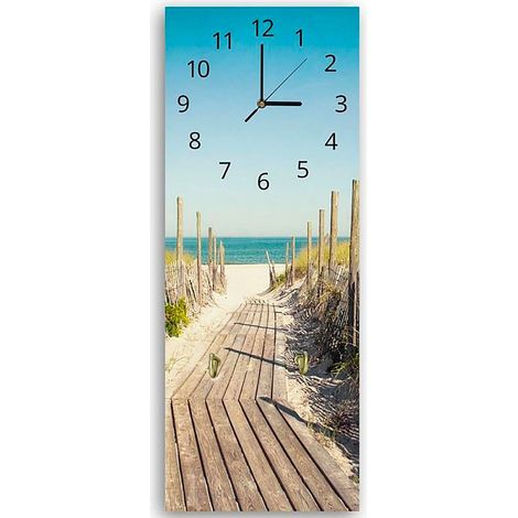 Horloge Panorama Plage et Mer pour Ambiance Bord de Mer - 30 x 90 cm (1/5)