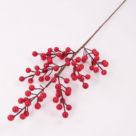 Baies Artificielles - Tiges Pliables Pour Bricolage - Décoration Noël Et Mariage - Lot De 10 Branches