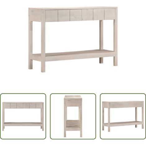 Konsolentisch - Konsolentisch Weiß 110x35x75 cm Massivholz Mango (1/5)