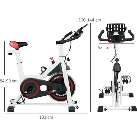 Heimtrainer, einstellbarer Widerstand, bis 120kg, Stahl, L103xB53xH100-114cm, Weiß/Schwarz (1/5)