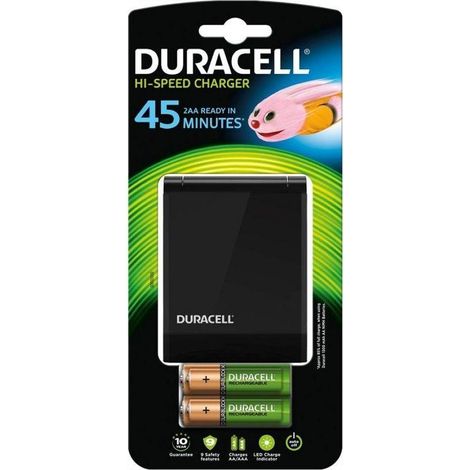 Duracell CEF27 Ladegerät für Batterien schwarz kompakt