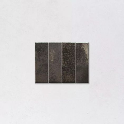 Carrelage Effet Zellige Noir BOHEMIAN Charcoal 6x18,6cm (1/3)