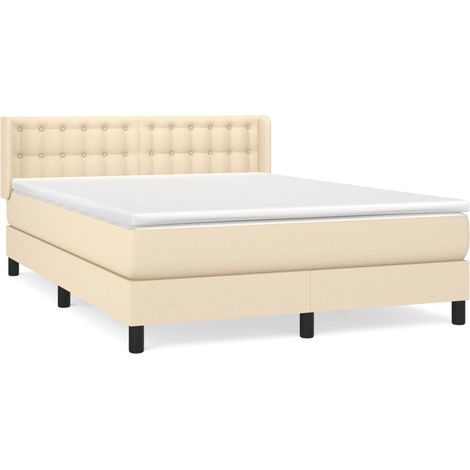 Maison Exclusive - Boxspringbett mit Matratze Creme 140x200 cm St