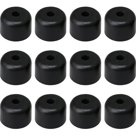 12 pieds de canapé ronds en plastique de 50 mm de large, compatibles avec les pieds de chaises et de meubles, noirs, taille 26-27 (1/5)