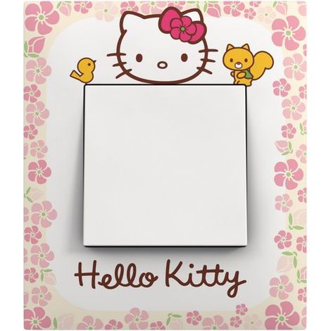 Plaque 1 poste collection Hello Kitty - Core Pink Arnould Espace Evolution 64873