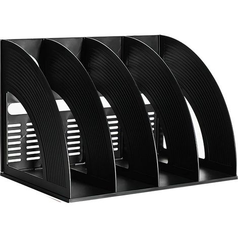 Porte-revues en Plastique, HAIYUU Porte Revue Bureau avec 4 Compartiments, Porte Magazines Porte-journaux Rangement Bureau Organisateur pour Document Papier A4 Cahier Magazine Fichiers (1/5)