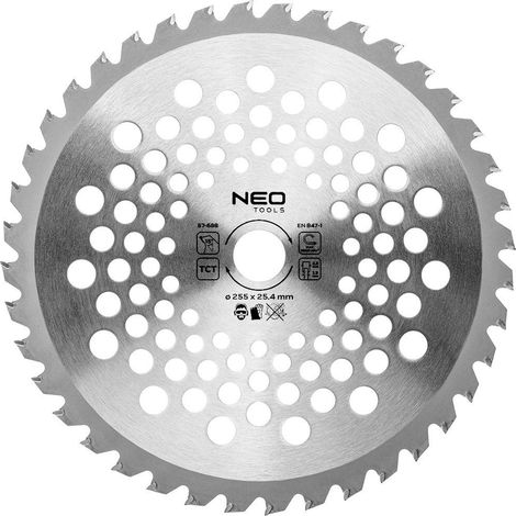 lame de coupe neo-tools trimmer blade 255 mm 40 dents