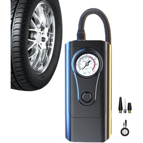 Petit compresseur d'air, Gonfleur d'air de pneu petite pompe à vélo gonflage électrique précise, Compresseur portatif gonfleur Air rapide voiture Multiplicat -