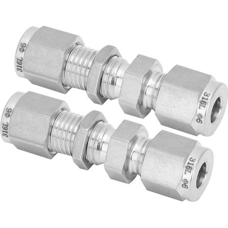 2 Pièces Raccords à Double Bague en Acier Inoxydable 316 pour Tuyaux 6mm - Accessoires de Plomberie (1/5)