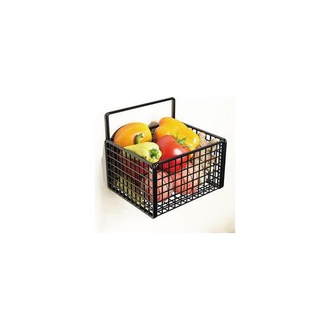 Drahtkorb für die Wand, Hängekorb für die Küche, Wand-Obstkorb, kleiner selbstklebender Aufbewahrungskorb für die Küche ohne Bohren (Schwarz) - Crezuo