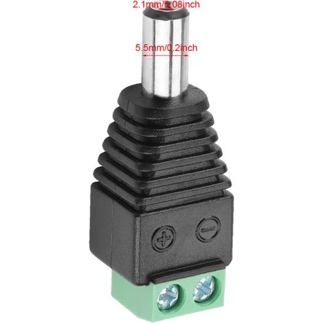10 DC 5,5 mm x 2,1 mm Stecker-Schnellverbinder mit grünem Anschluss (1/5)