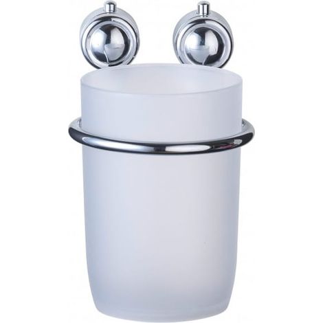 Taza de baño + soporte de pared Atlantik, plástico cromado, acero brillante (1/2)