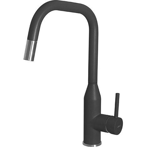 Elleci Dora Plus G40. Tipo di beccuccio: Estraibile, Colore del prodotto: Nero, Materiale del rubinetto: Granitek. Altezza sopra la superficie di fissaggio (max): 38 cm, Distanza diffuso... - MGKDRP40 (1/2)