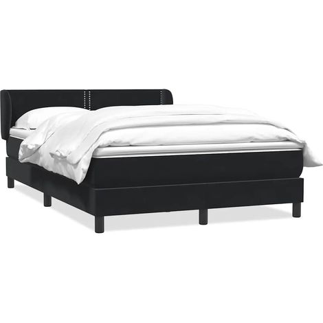 Maison Exclusive - Giroletto a Molle con Materasso Nero 160x210 cm in Velluto