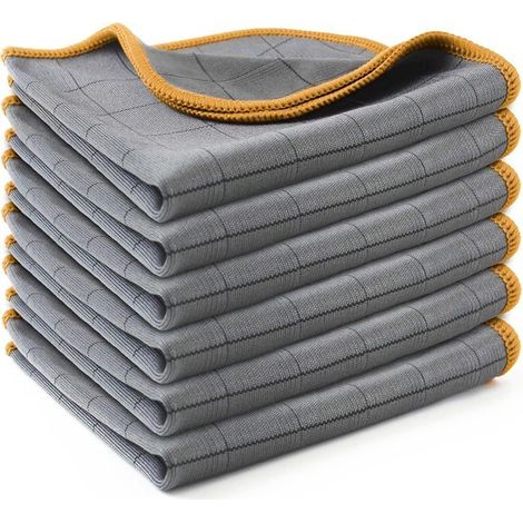Chiffons de nettoyage en fibre de carbone réutilisables - Lot de 6 - 40 x 40 cm (1/5)