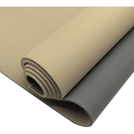 Ciel de Toit de Voiture,Tissu pour Revêtement de Voiture,avec Dos en Mousse de 3mm,Rénovation Garniture Intérieure Textile pour Cockpit,Caravane,Bateau,Camping-car,Bricolage (Beige, 250x140cm) (1/5)