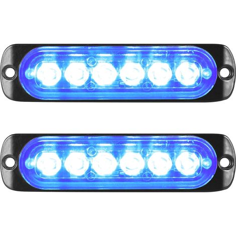2pcs 6LED Feu Stroboscopique Urgent Bleu Feux de Gabarit Latéraux Voiture 12V 24V Barre Lumineuse LED Balise Clignotante de Sécurité pour Remorque Utilitaire Bateau Tracteur Véhicule (1/5)