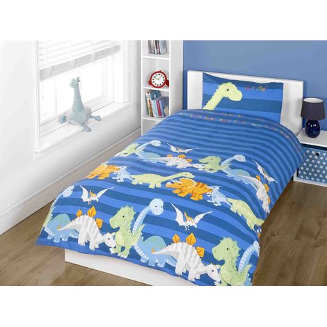 Rapport Home Set copripiumino singolo con dinosauri blu