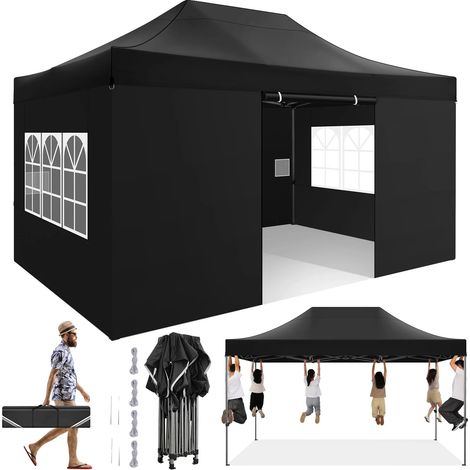 Abri de jardin, Imperméable, Cadre robuste, noir (1/2)