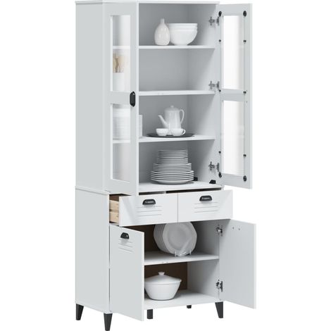 Buffet, Enfilade, Armoire de cuisine VIKEN blanc 80x40x190 cm bois massif de pin CON94535 DESIGN IN (1/5)