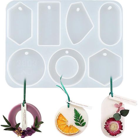 bricolage Aromathrapie Cire Moule Gypse Rsine Voiture Suspendu Poxy Moule Gomtrique La Main Savon Moule Silicone Moule (1/4)