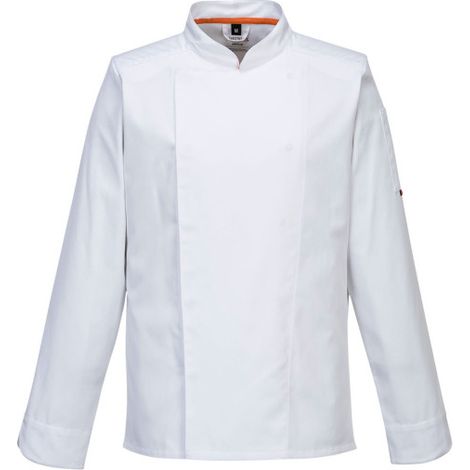 Chaqueta de cocina puños franceses M/L MeshAir Pro acabado premium C838 M Blanco