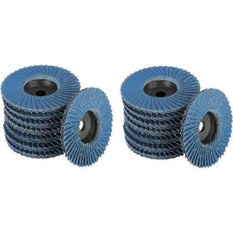 Lot de 16 disques abrasifs lamelles,Disques abrasifs lamelles, 76 mm x 10 mm Grain 40/60/80/120, pour mtal, acier et bois, Recouvert de Disques lamelles Disques abrasifs,bleu (1/5)