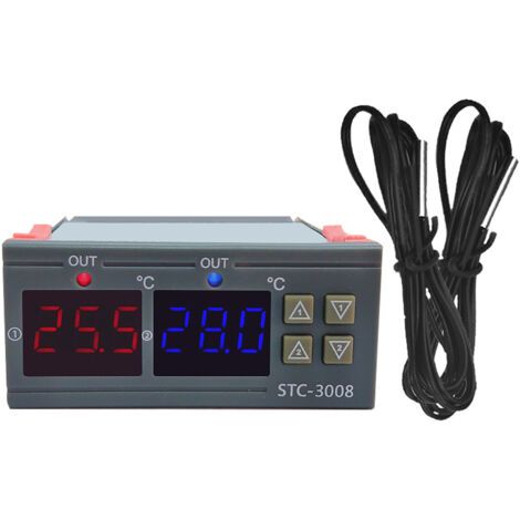 Controlador de temperatura con pantalla digital Eosnow, microprocesador inteligente, control dual, interruptor electrónico ajustable de 24 V. (1/5)