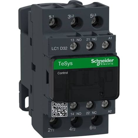 Contattore di potenza TeSys Deca 32A 3P 220V AC 1NO 1NC LC1D32M7