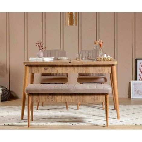 Conjunto de Mesa y Sillas Padru, 8 Plazas, Roble Marrón (1/5)