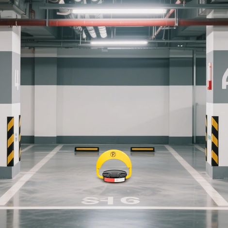 Lot de barrières de parking télécommandées - Portée de 20 m - Poteau d'arrêt électrique pliable - Avec 2 télécommandes et 2 clés - Étanche IP67 - Avec alarme et protection contre les collisions (1/5)