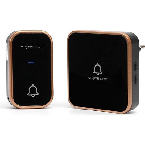 Aigostar Campanello Wireless Autoalimentato Nero Oro 36 Suonerie 150m IP44 (1/5)