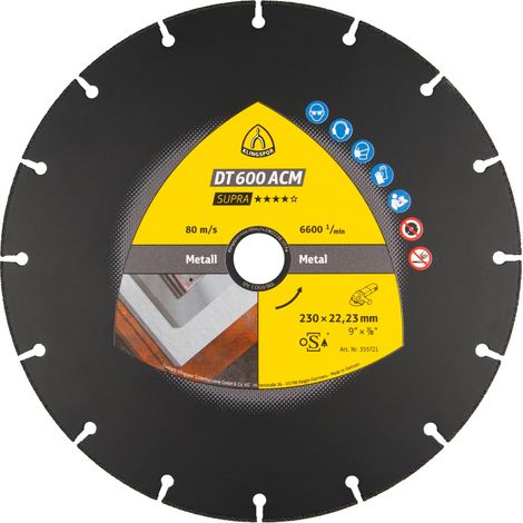 Klingspor DT 600ACM Diamanttrennscheiben, 115 x 1,3 x 22,23 mm 8 Segmente 42 x 1,3 x 1,8 mm, VG - Vakuumgelötet (1/5)