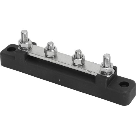 Bloc de distribution électrique 4 bornes 12-48V 150A antirouille noir pour voitures camions camping-cars bateaux équipements industriels (1/5)
