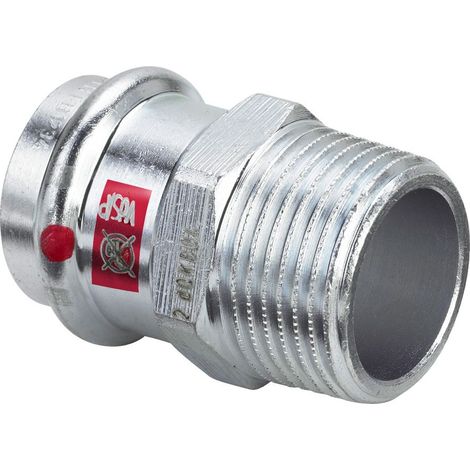 Manicotto Prestabo F 18x3/4" M con SC‑Contur, acciaio al carbonio zincato, estremità a pressare femmina, filettatura R 559021 (1/3)