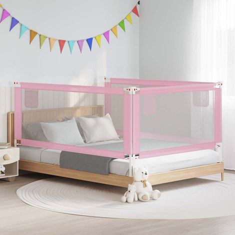 Barrière de lit enfant Barrière de sécurité Rose 200x25 cm Tissu 19127 (1/5)