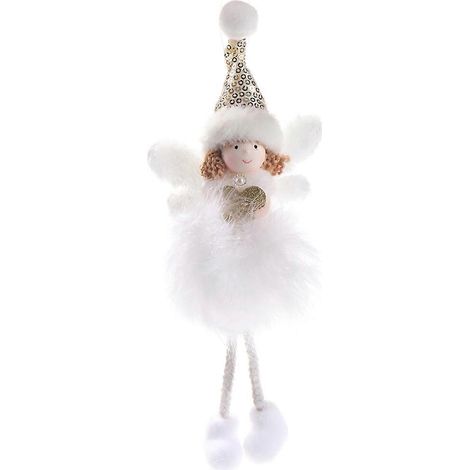 1 décoration de poupée ange de Noël, ornement créatif en plumes pour poupée, décoration de Noël-10822cm-White (1/3)