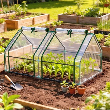 Serre de jardin 180 x 90 x 90 cm acier transparent HAVRYA (1/5)