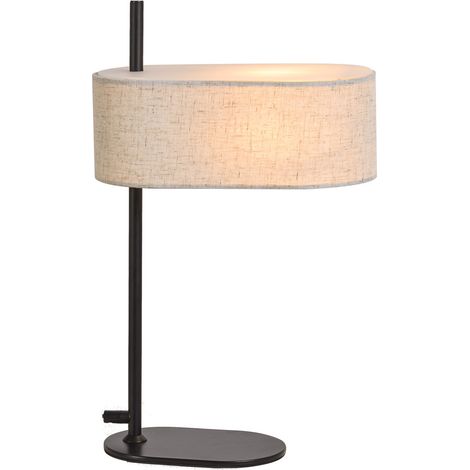 Lampe table scandinave noire abat-jour beige E14 Narmin (1/3)