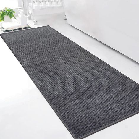 Tapis Salle de Bain Antidérapant Microfibre 50x150cm Gris (1/5)