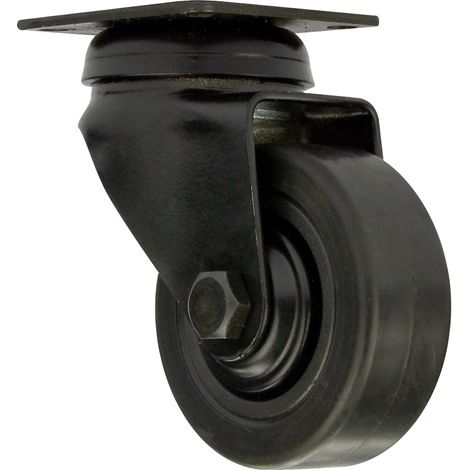 Roulette NOVO D. 50 mm noir à platine pivotante, H. 72 mm